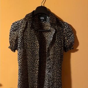 Dolce & Gabbana Brown and Black Casual Button Down Shirt